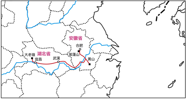 中国旅程の地図